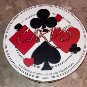 Set of four porcelain dessert plates and also makes beautiful wall decor